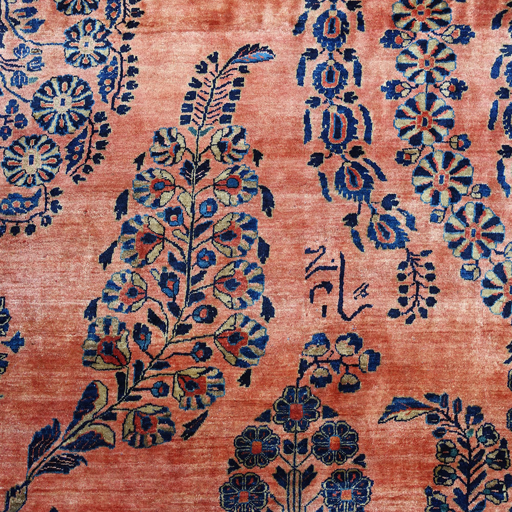 image Tappeto Sarouk Mahajeran con lane kork